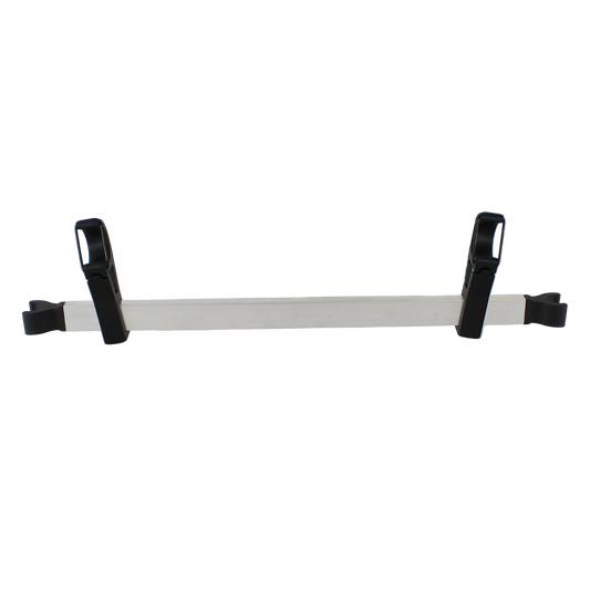 Komplettansicht des Halters für Kinderfahrräder, Laufräder und Roller am Qeridoo Sportrex 2 und Qupa 2